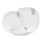 Ensemble de vaisselle BerlingerHaus blanc crème - 18 pièces / 6 personnes - 6 assiettes à dîner, 6 assiettes à petit déjeuner et 6 assiettes creuses