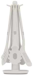 Set d'ustensiles de cuisine avec support BerlingerHaus mat crème - silicone - 6 pièces