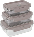 Boîtes de conservation en verre BerlingerHaus Taupe - 3 pièces - 570 ml, 840 ml & 1,18 litre
