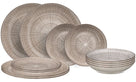 Service de table Cookinglife Baia Brun 12 pièces / 4 personnes - 4 assiettes à dîner, 4 assiettes à petit-déjeuner et 4 assiettes creuses