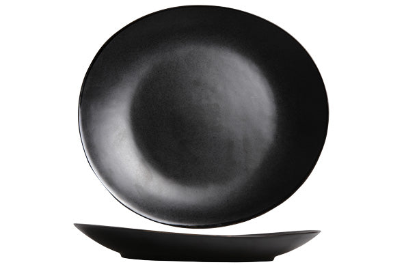 Assiettes plates noires