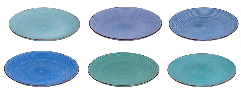 Ensemble d'assiettes de dîner Cookinglife - Delice Blue - ø 26,5 cm - 6 pièces