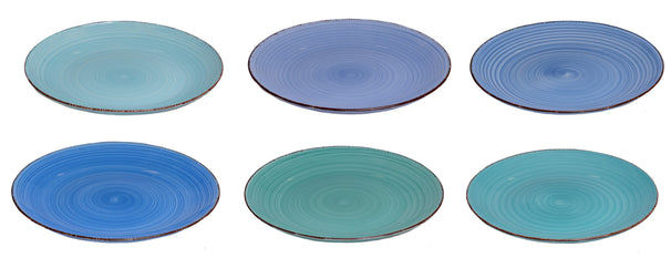 Ensemble d'assiettes de dîner Cookinglife - Delice Blue - ø 26,5 cm - 6 pièces