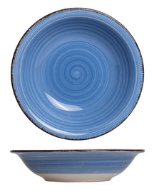 Set d'assiettes Cookinglife - Assiettes a pâtes - Delice Blue - 21 cm - 6 pièces
