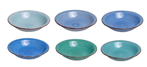 Set d'assiettes Cookinglife - Assiettes a pâtes - Delice Blue - 21 cm - 6 pièces
