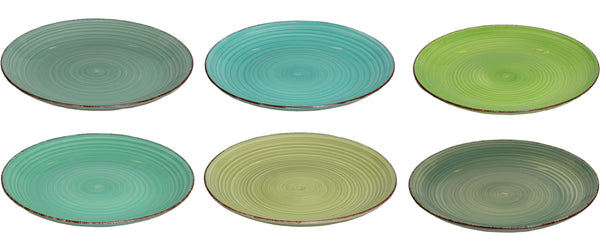 Set d'assiettes Cookinglife - en faïence - Delice Vert - 26,5 cm - 6 pièces