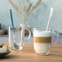Verres à Latte Macchiato Leonardo - Napoli 380 ml + 2 cuillères - Résistants à la chaleur