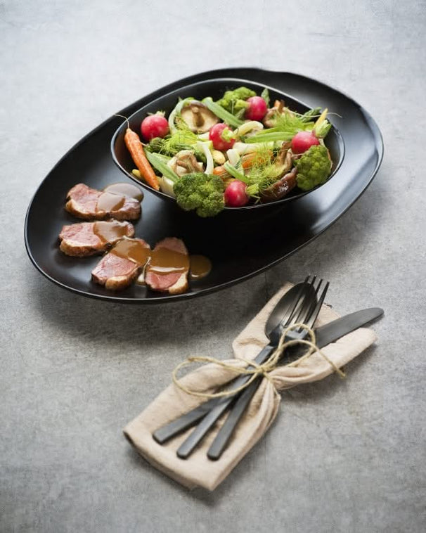 Plat de service Cosy & Trendy - en faïence - Vongola - 36 x 25 cm