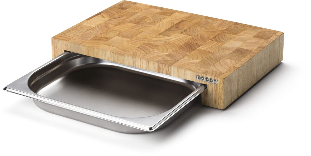 Planche à découper Continenta avec tiroir en inox - Bois - 39x27cm