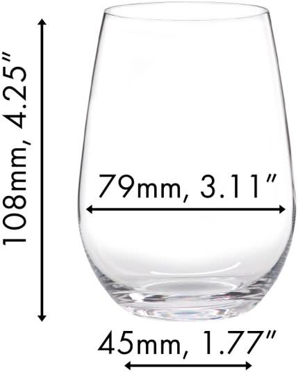 Set de verres a vin Riedel - Verres a vin blanc - O Wine - 375 ml - 4 pièces