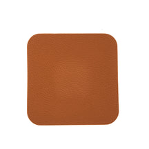 Set de sous-verres Cookinglife - en cuir vegan - Noir/Cognac - 10 cm - 6 pièces