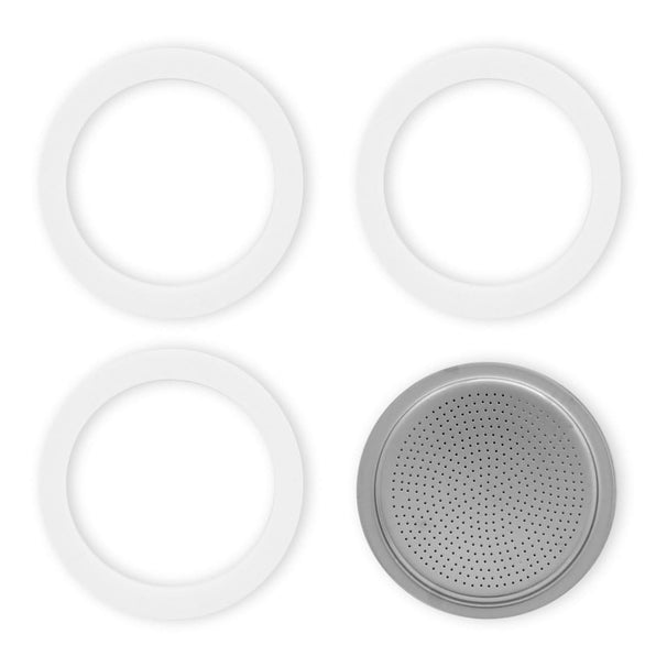 Ensemble d'entretien Bialetti - Percolateur 3/4 tasse - Moka Express - 4 pièces