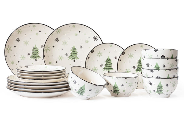 Set de vaisselle Cookinglife - Noël - en porcelaine - 6 personnes - 18 pièces