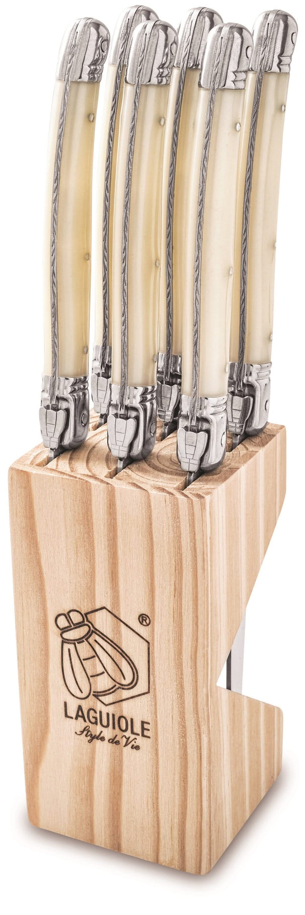 Set de couteaux a steak Laguiole - Nacre - Ligne Premium - Lame 11 cm - 6 pieces