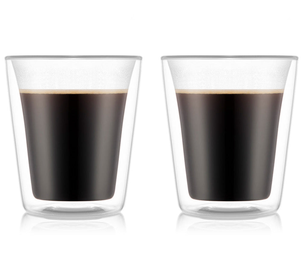 Verre à café et à thé double paroi Bodum Canteen - Valve brevetée - 200 ml - 2 pièces