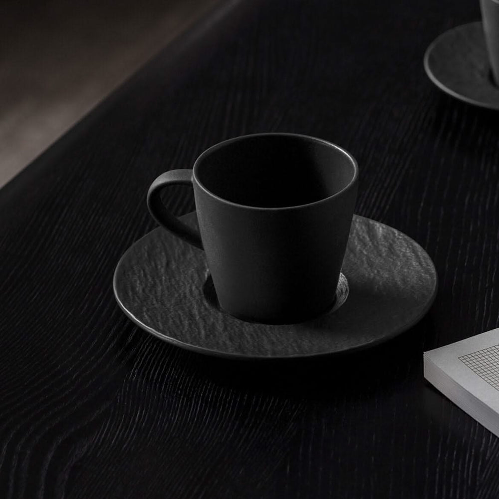 Tasse à café et soucoupe Villeroy & Boch Manufacture Rock - Noir - 160 ml