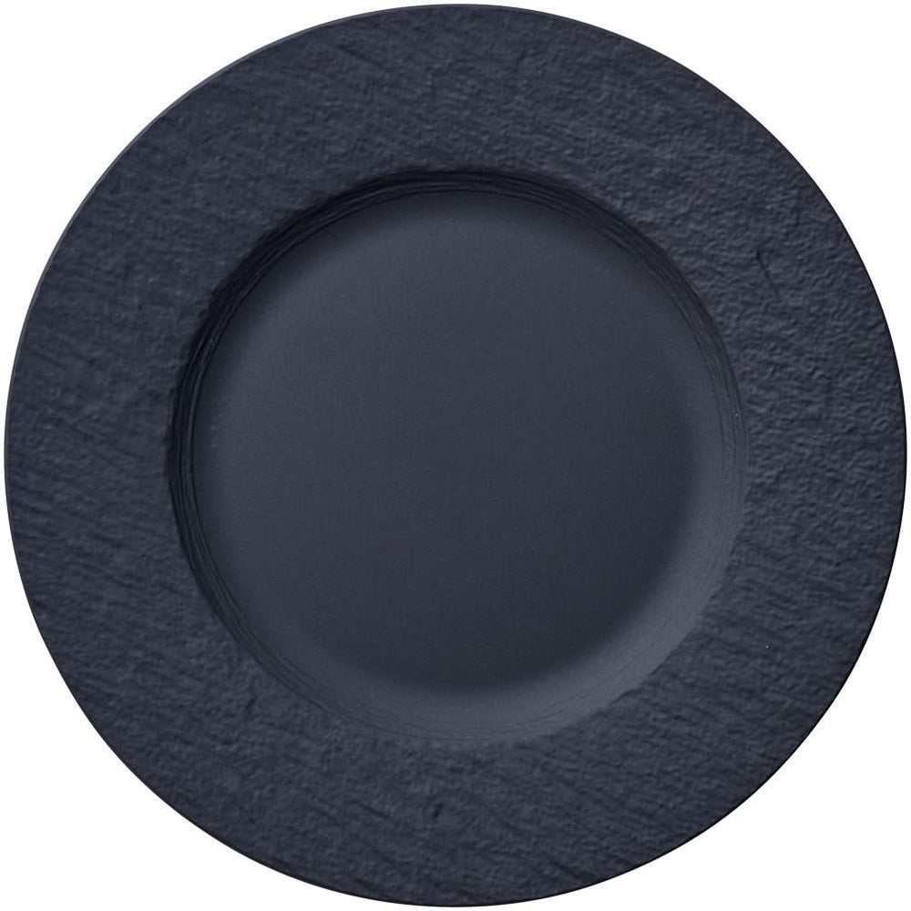 Service de vaisselle Villeroy & Boch Manufacture Rock - Noir - 12 pièces / 4 personnes - 4 Assiette plates, 4 assiettes à petit-déjeuner en 4 assiettes creuses