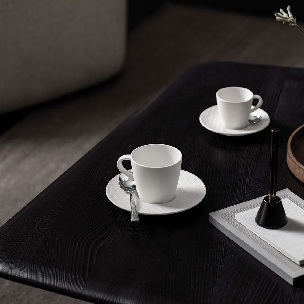 Tasse à café et soucoupe Villeroy & Boch Manufacture Rock - Blanc - 160 ml