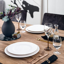 Service de vaisselle Villeroy & Boch Manufacture Rock - Blanc - 12 pièces / 4 personnes - 4 Assiette plates, 4 assiettes à petit-déjeuner en 4 assiettes creuses