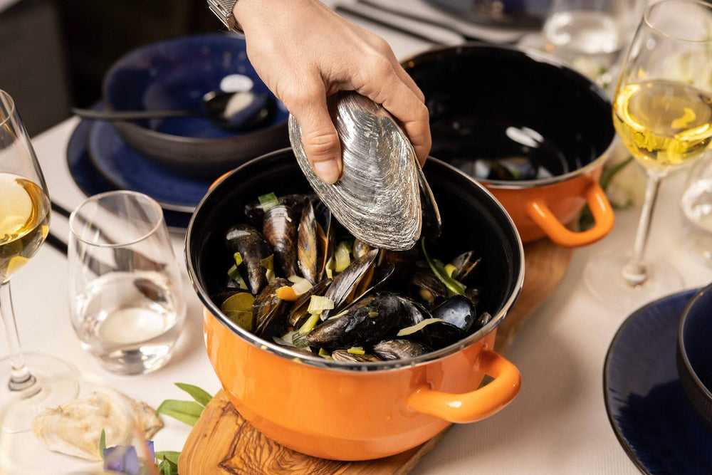 Casserole a moules Cosy & Trendy - en acier émaillé - Orange - ø 18 cm / 2,8 L