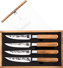 Ensemble de couteaux à steak Forged - Manche en olivier - Olive - 4 pièces