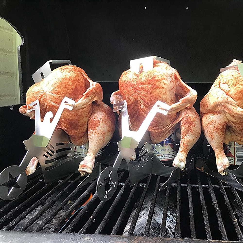 Ensemble de support de canette GrillX - Poulet à la bière - GrillX BBQ - 180 mm