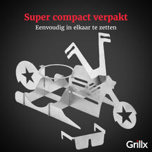 Ensemble de support de canette GrillX - Poulet à la bière - GrillX BBQ - 180 mm