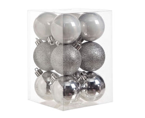 Ensemble de boules de Noël Cosy&Trendy - Argent - Cosy@Home - ø 6 cm - 12 pièces