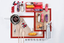 Tapis de cuisson Cosy & Trendy - en silicone - Rouge - 40 x 30 cm
