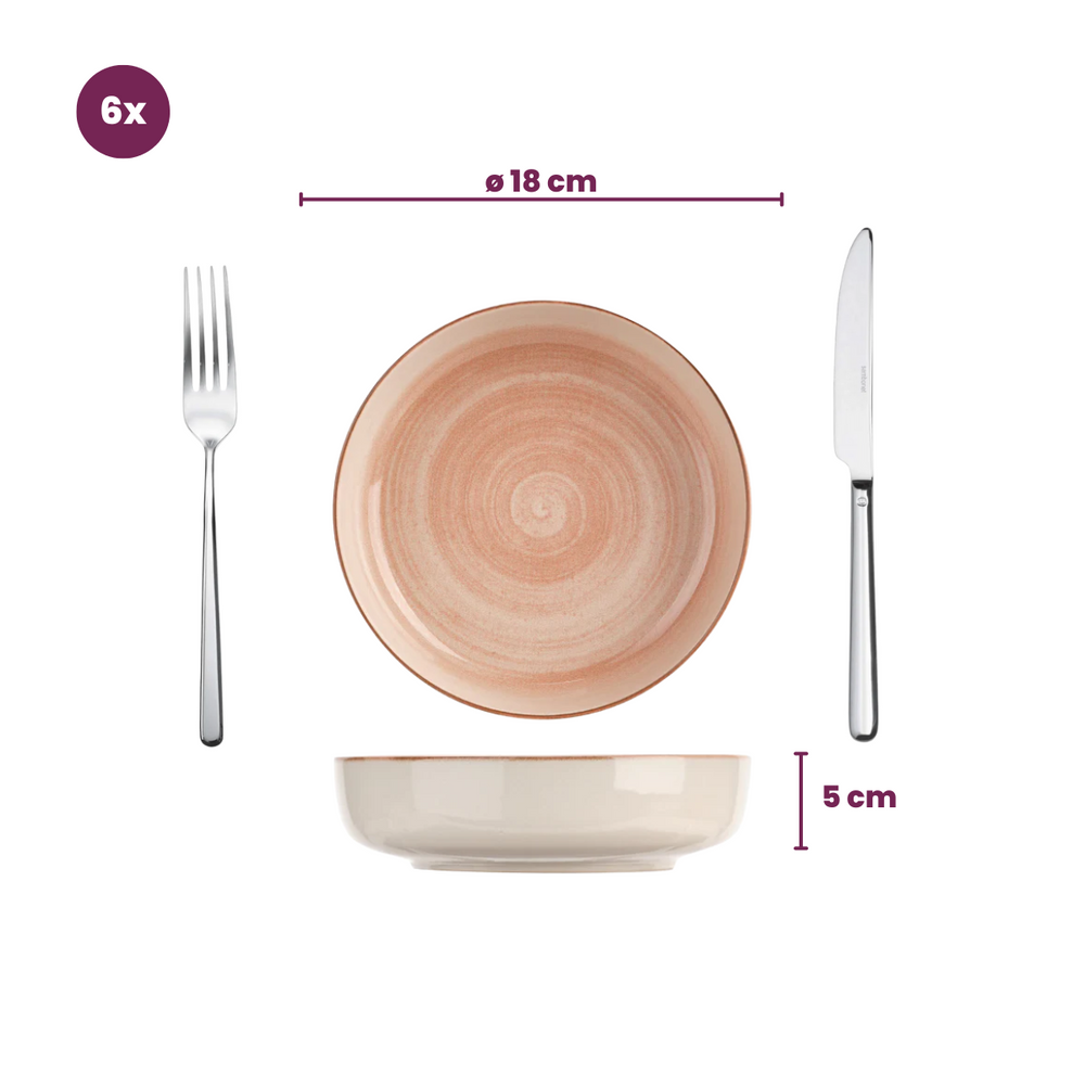 Set d'assiettes Cosy&Trendy - Soupe - Baltic Peach - ø 18 cm - 6 pièces