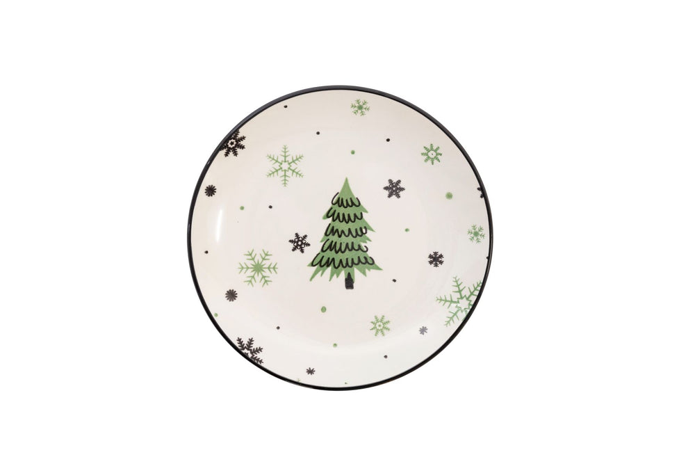 Service de table de Noël Cookinglife Vert 18 pièces / 6 personnes - 6 assiettes à dîner, 6 assiettes à petit-déjeuner & 6 bols