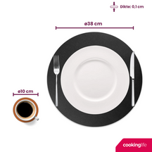 Ensemble de sets de table Cookinglife - Cuir vegan - Ø38 cm - 12 pièces