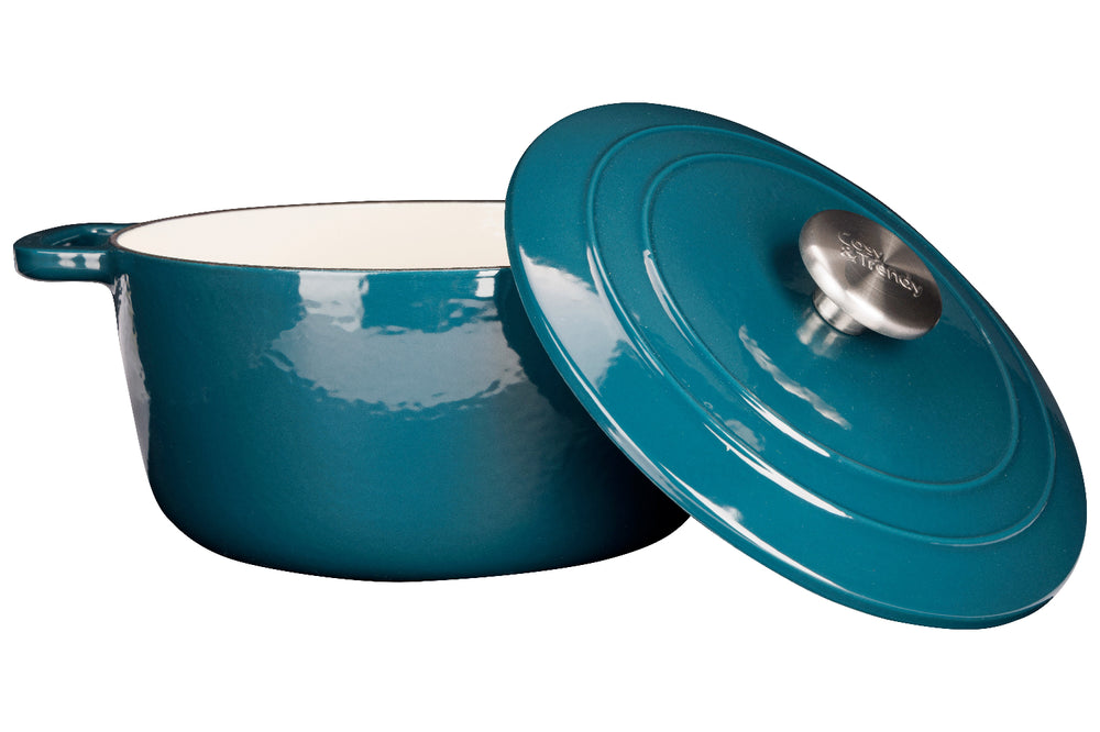 Cosy & Trendy Braadpan met deksel Fontestic Gietijzer Green Heron ø 24 cm / 4.6 Liter - open