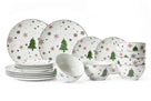 Service de table de Noël Cookinglife Rouge - Porcelaine - 18 pièces / 6 personnes - 6 assiettes à dîner, 6 assiettes à petit-déjeuner & 6 bols