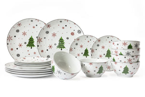 Set de service Cookinglife - Service Noël - en porcelaine - 6 pers - 18 pièces