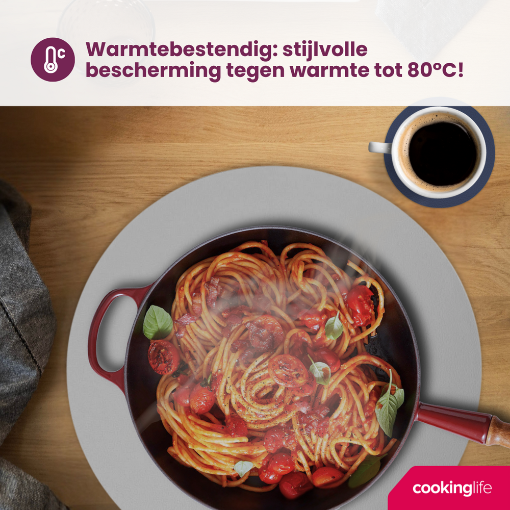Ensemble de sets de table Cookinglife - Rond - sous-verres - Ø38 cm - 12 pièces