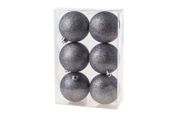 Ensemble de boules de Noël Cosy & Trendy - Paillettes - 80 mm - 6 pièces