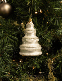 Boule de Noël Nordic Light - en verre - Gâteau de mariage - 12 cm