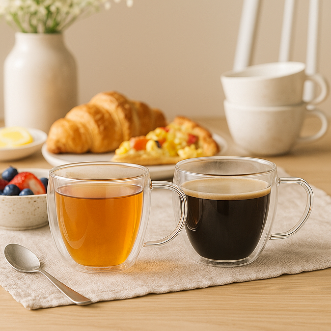 Set de verres à café Cookinglife - Verres double paroi - 280 ml - 2 pièces