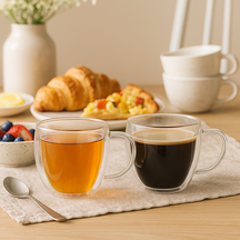 Set de verres à café Cookinglife - Verres double paroi - 280 ml - 2 pièces
