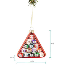 Boule de Noël Nordic Light - Motif billard - en verre - 10 cm