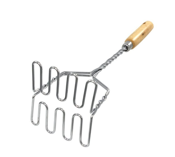 Presse-purée Kitchen Tools - Pilon a purée - Manche en bois - 37 cm