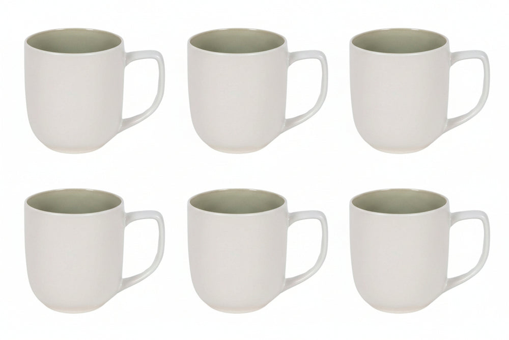 Ensemble de mugs Cookinglife - Mugs a cafe - Mos Vert - 390 ml - 6 pièces