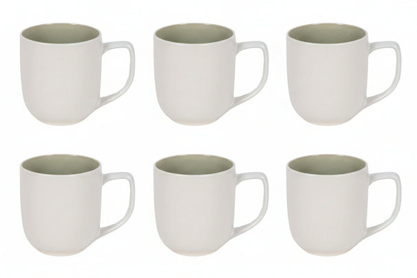 Ensemble de mugs Cookinglife - Mugs a cafe - Mos Vert - 390 ml - 6 pièces