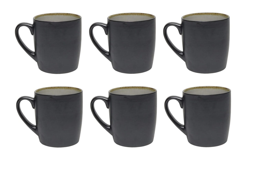 Ensemble de mugs Cookinglife - Mugs à café - Nola Gris Chaud - 350 ml - 6 pièces