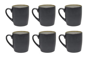 Ensemble de mugs Cookinglife - Mugs à café - Nola Gris Chaud - 350 ml - 6 pièces