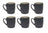 Ensemble de mugs Cookinglife - Mugs à café - Nola Gris Chaud - 350 ml - 6 pièces