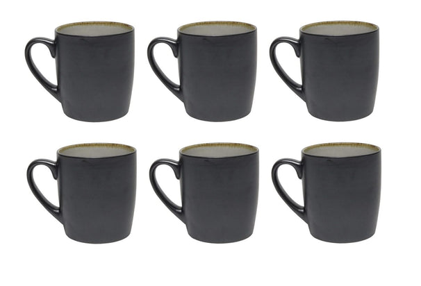 Ensemble de mugs Cookinglife - Mugs à café - Nola Gris Chaud - 350 ml - 6 pièces