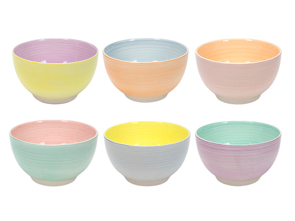 Ensemble de bols Cookinglife - en céramique - Pastel Harmony - ø14 cm - 6 pièces