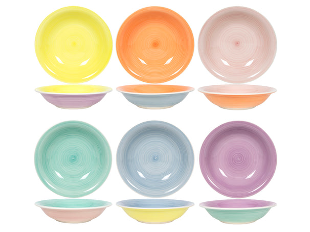 Set d'assiettes Cookinglife - Assiette à pâtes - PastelHarmony - 21cm - 6 pièces